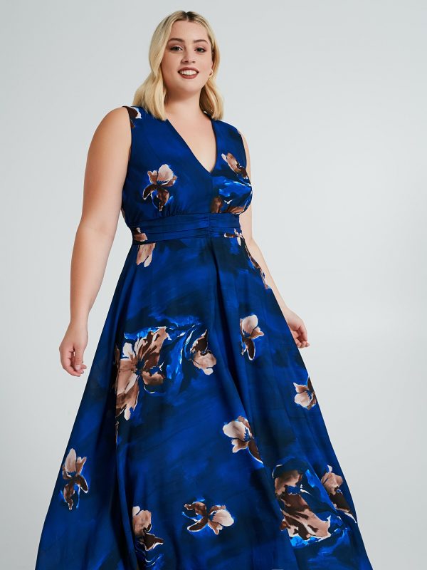 Μακρύ φλοράλ φόρεμα plus size Rinascimento