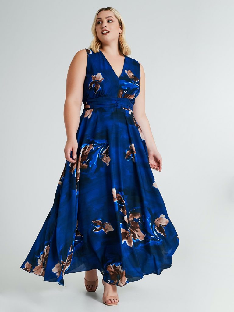 Μακρύ φλοράλ φόρεμα plus size Rinascimento