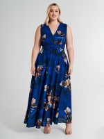 Μακρύ φλοράλ φόρεμα plus size Rinascimento