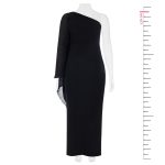 Μαύρο αμπιγιέ φόρεμα ένα μανίκι Plus Size Rinascimento