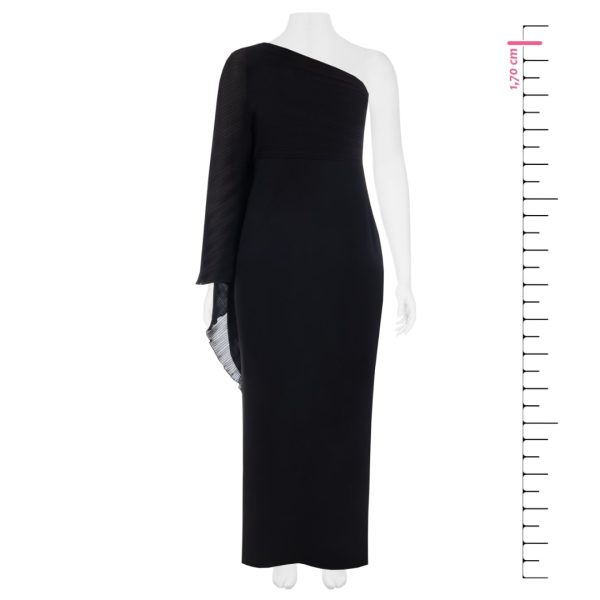 Μαύρο αμπιγιέ φόρεμα ένα μανίκι Plus Size Rinascimento
