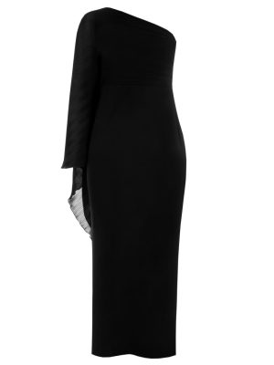Μαύρο αμπιγιέ φόρεμα ένα μανίκι Plus Size Rinascimento