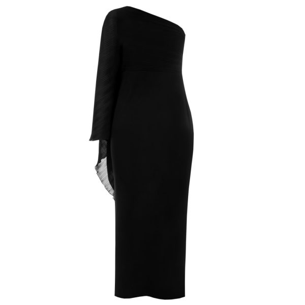 Μαύρο αμπιγιέ φόρεμα ένα μανίκι Plus Size Rinascimento