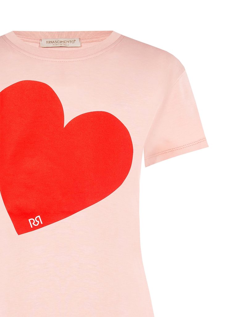 T-shirt με στάμπα καρδιά Rinascimento